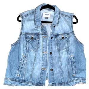 Sleeveless jean jacket/vest